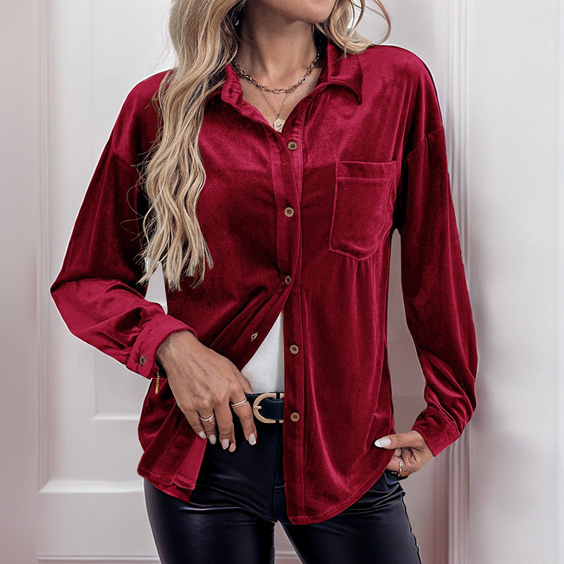 Clementine - Relaxed Velvet Shirt
