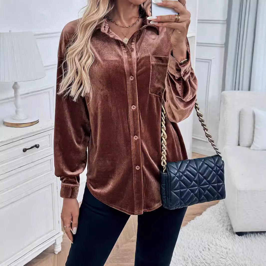 Clementine - Relaxed Velvet Shirt